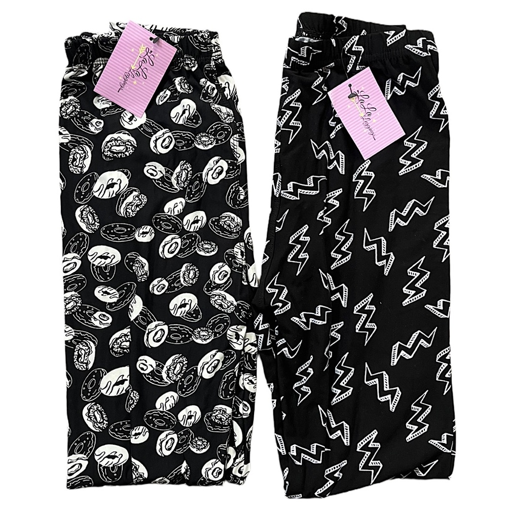 My LaLa Leggings Women’s Set of 2 Patterned Design Legging NWT One Size Stretchy